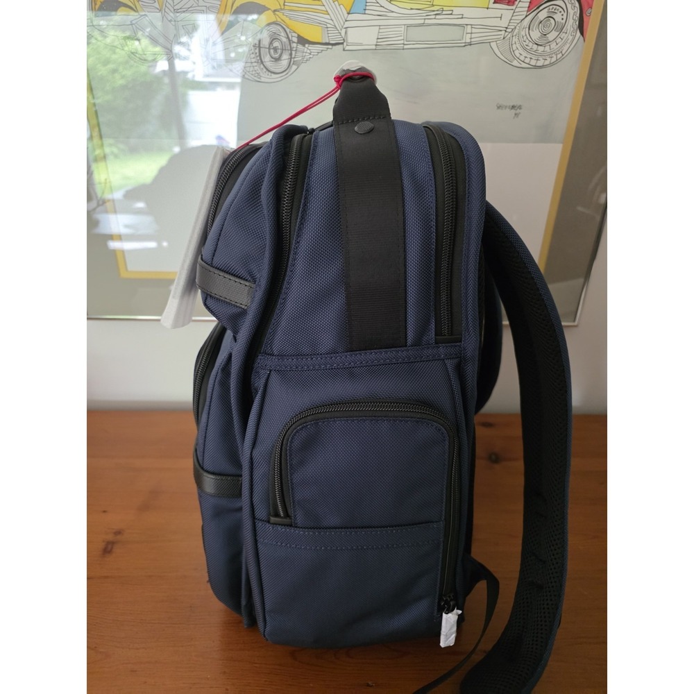NEW Tumi ALPHA 3 17" Ballistic Nylon Brief Pack Laptop Backpack - NAVY BLUE - Picture 3 of 6